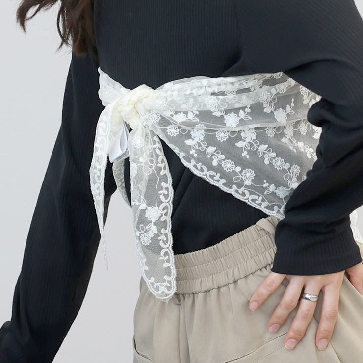 チュールフラワーレース三角スカーフ | FUNNY COMPANY＋  | 詳細画像9 