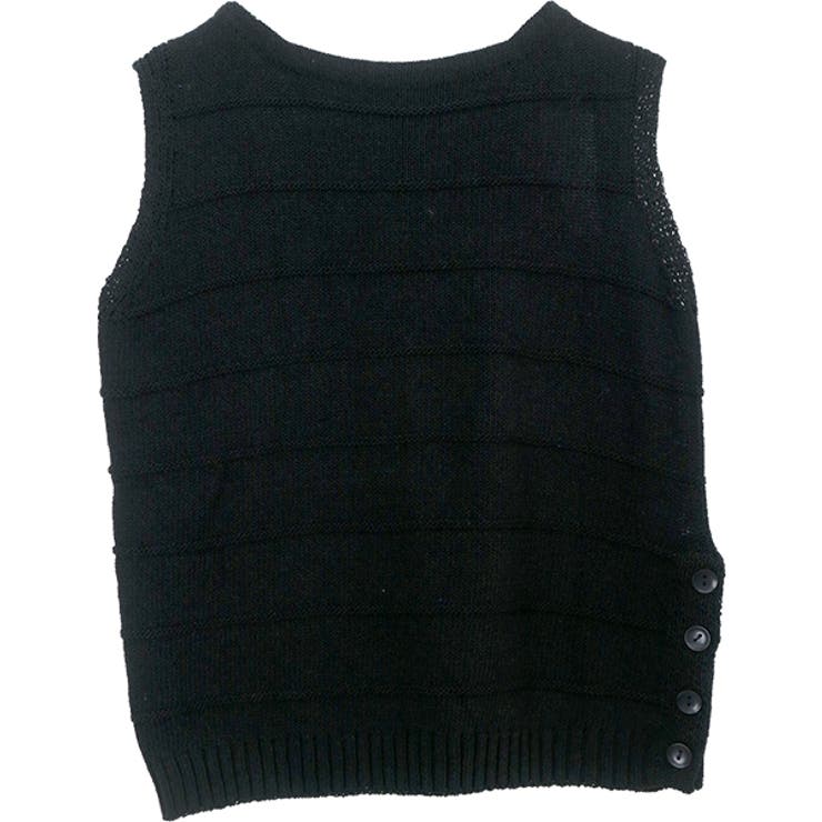 ボタン使いボーダー編みニットベスト | FUNNY COMPANY＋  | 詳細画像24 