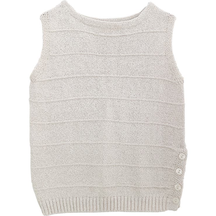 ボタン使いボーダー編みニットベスト | FUNNY COMPANY＋  | 詳細画像26 