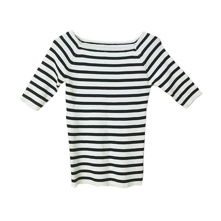 スクエアネックボーダーニットプルオーバー | FUNNY COMPANY＋  | 詳細画像24 