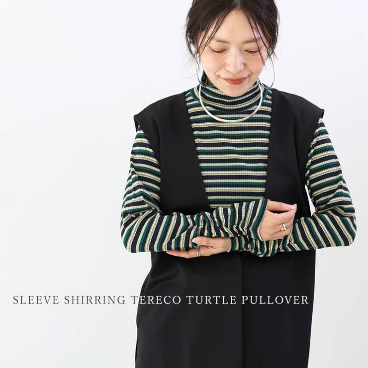 袖シャーリングテレコタートルプルオーバー | FUNNY COMPANY＋  | 詳細画像4 