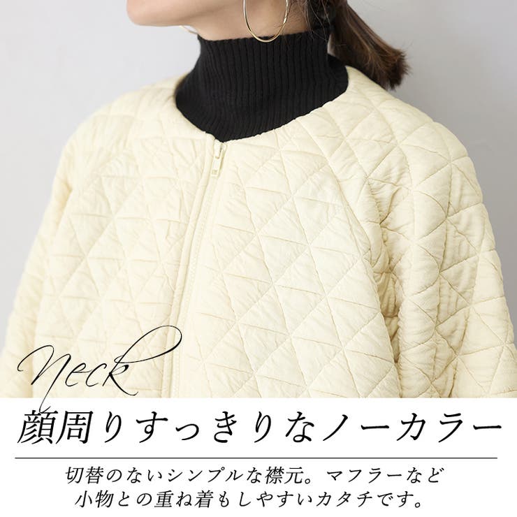キルティングノーカラーブルゾン | FUNNY COMPANY＋  | 詳細画像7 