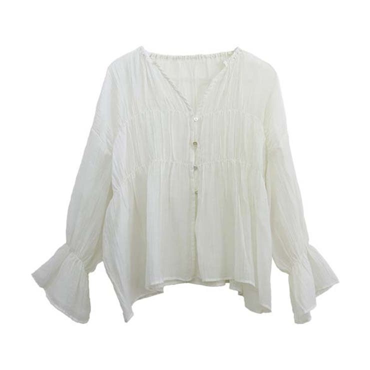 シワ加工キーネックシアーギャザーブラウス | FUNNY COMPANY＋  | 詳細画像26 