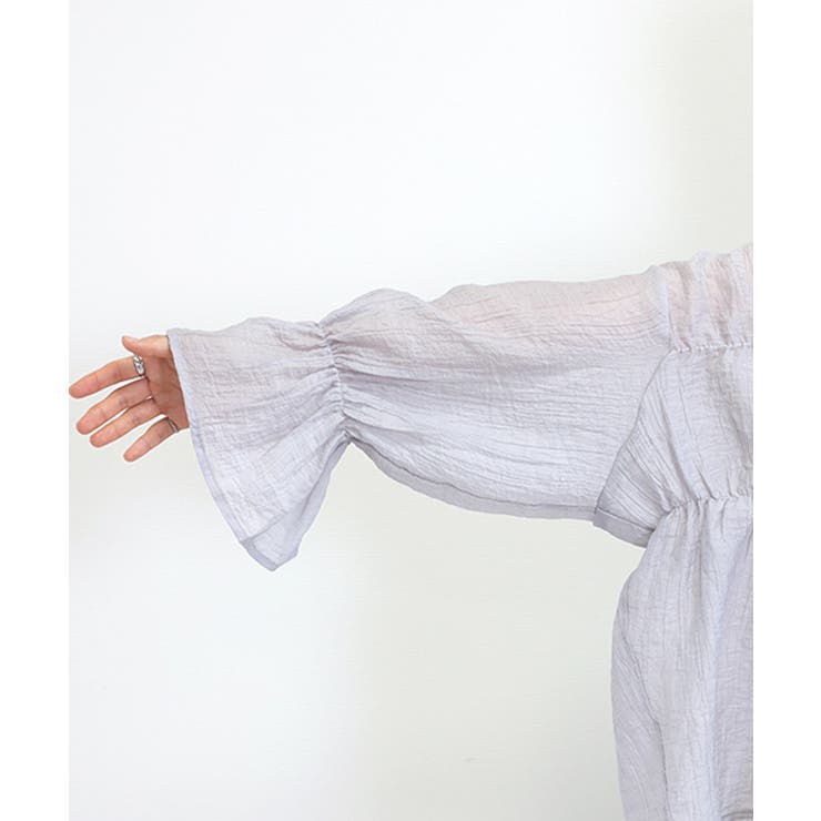 シワ加工キーネックシアーギャザーブラウス | FUNNY COMPANY＋  | 詳細画像22 