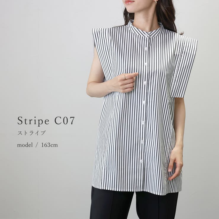 バンドカラースクエアシャツブラウス | FUNNY COMPANY＋  | 詳細画像19 