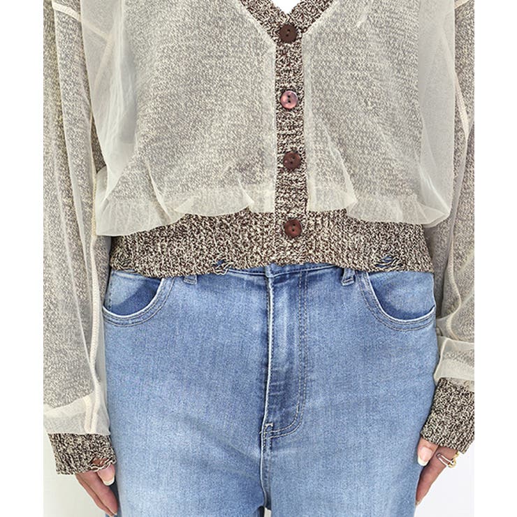 チュール重ねVネックカーディガン | FUNNY COMPANY＋  | 詳細画像23 