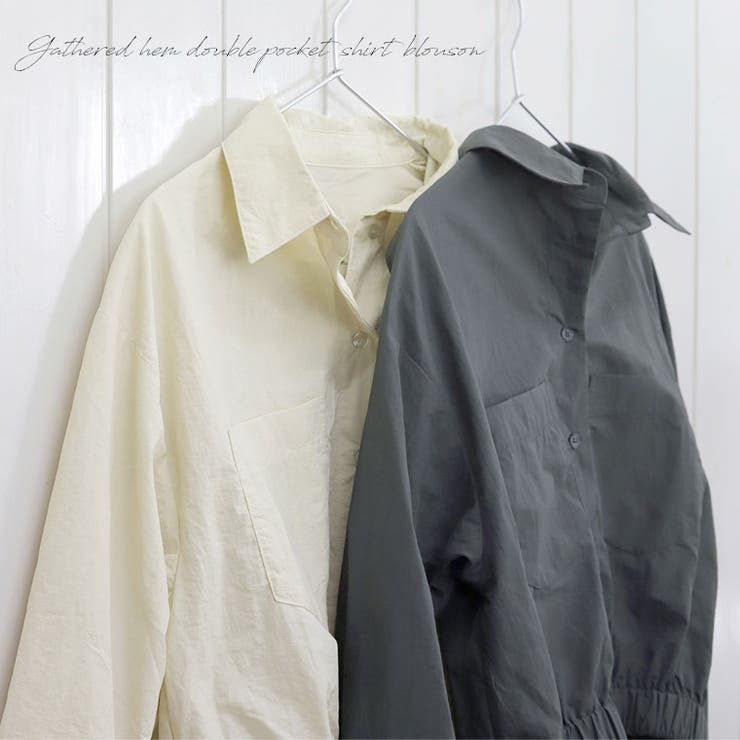 裾ギャザー両ポケシャツブルゾン | FUNNY COMPANY＋  | 詳細画像7 
