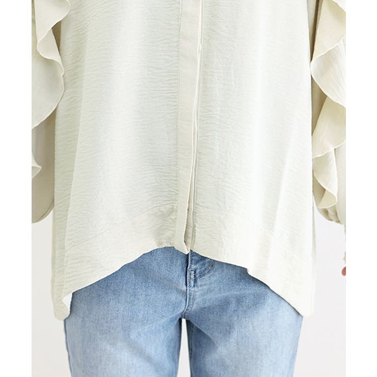 シワ加工袖フリル前開きブラウス | FUNNY COMPANY＋  | 詳細画像23 