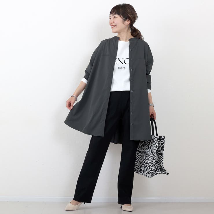 とろみツイルバックシャーリングシャツチュニック | FUNNY COMPANY＋  | 詳細画像6 