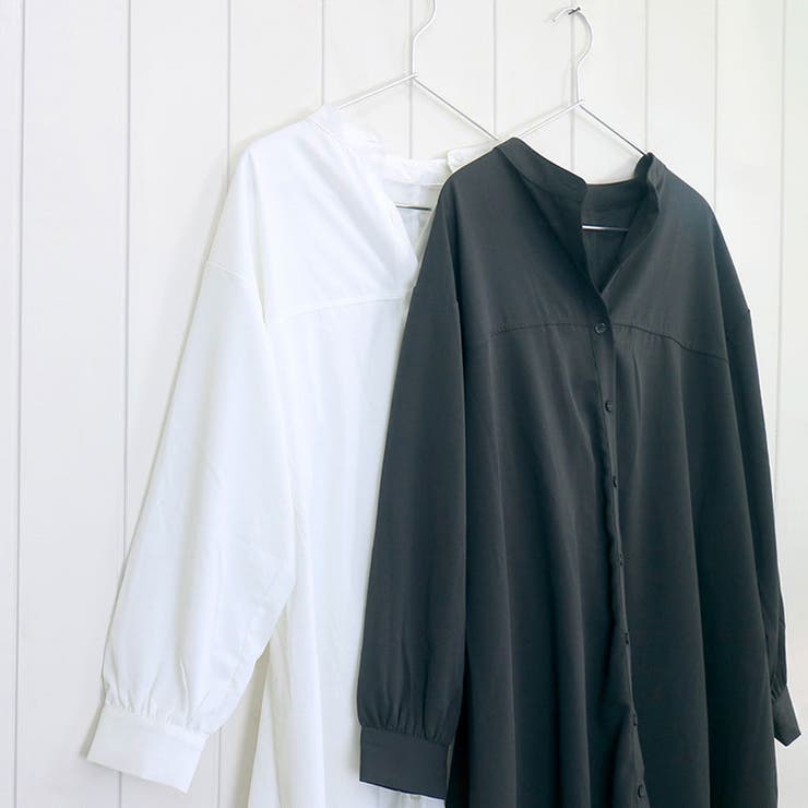 とろみツイルバックシャーリングシャツチュニック | FUNNY COMPANY＋  | 詳細画像7 