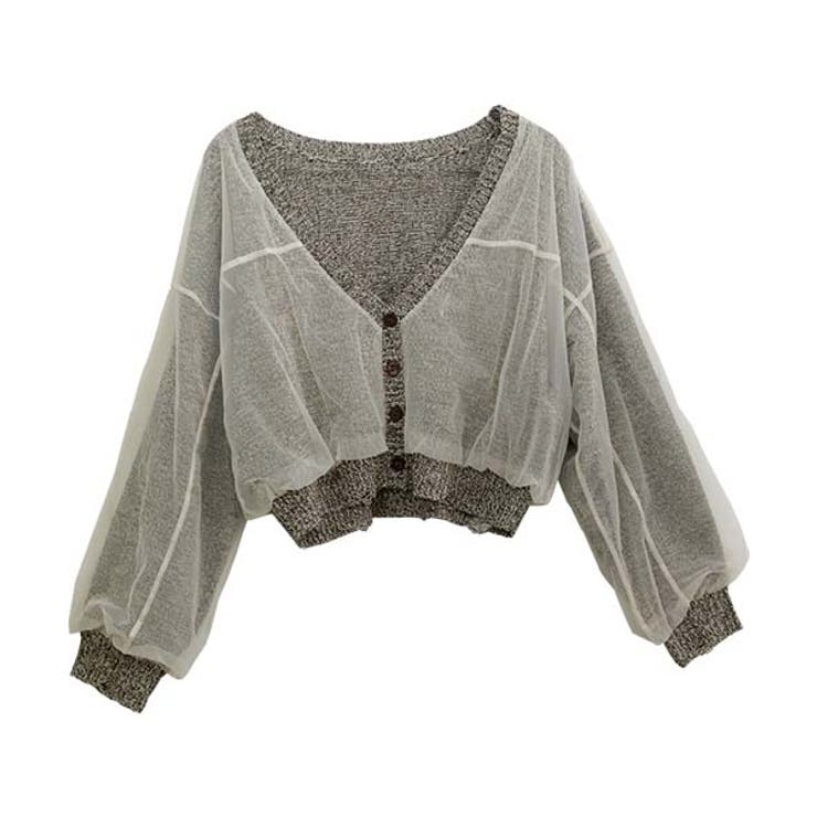 チュール重ねVネックカーディガン | FUNNY COMPANY＋  | 詳細画像25 