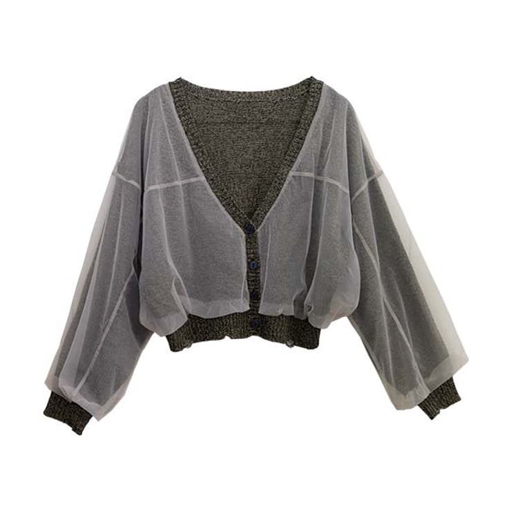 チュール重ねVネックカーディガン | FUNNY COMPANY＋  | 詳細画像26 