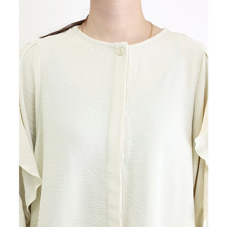 シワ加工袖フリル前開きブラウス | FUNNY COMPANY＋  | 詳細画像21 