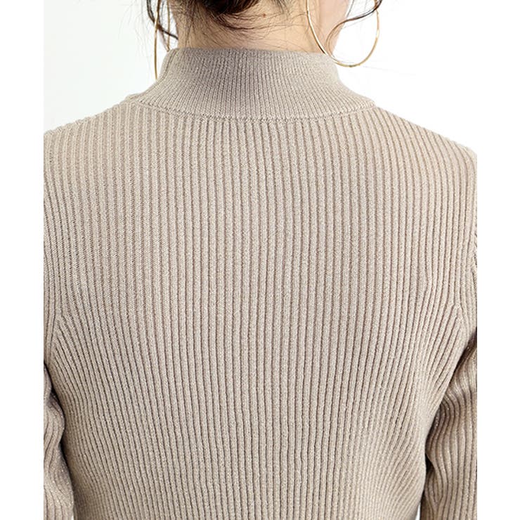 ボトルネックラメリブ編みニットプルオーバー  | FUNNY COMPANY＋  | 詳細画像23 