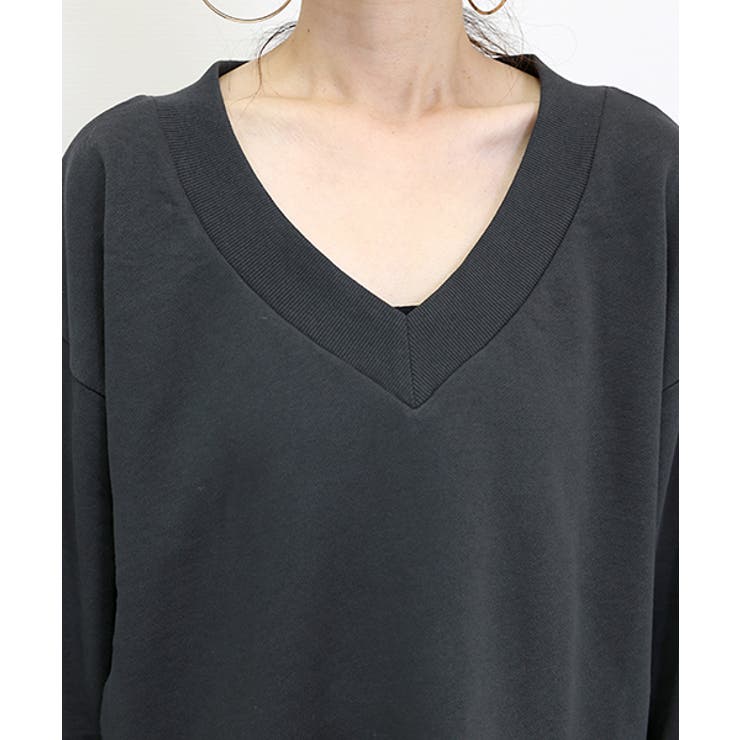 裏毛サイドリブVネックプルオーバー | FUNNY COMPANY＋  | 詳細画像21 