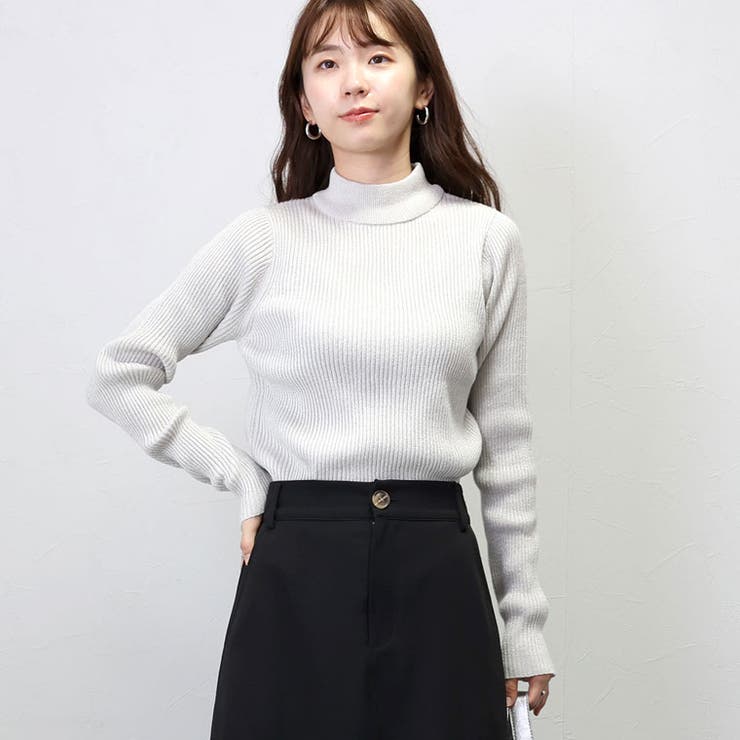 ボトルネックラメリブ編みニットプルオーバー  | FUNNY COMPANY＋  | 詳細画像4 