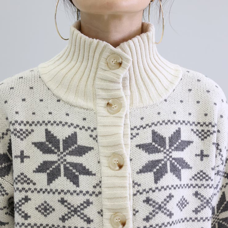 ノルディックジャガードハイネックカーディガン | FUNNY COMPANY＋  | 詳細画像21 