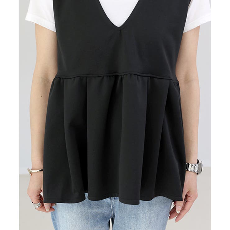 カットツイルVネックペプラムベスト | FUNNY COMPANY＋  | 詳細画像22 