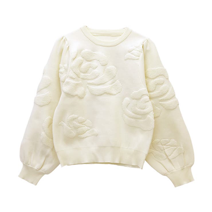 パイルジャガード柄編みニットプルオーバー | FUNNY COMPANY＋  | 詳細画像25 