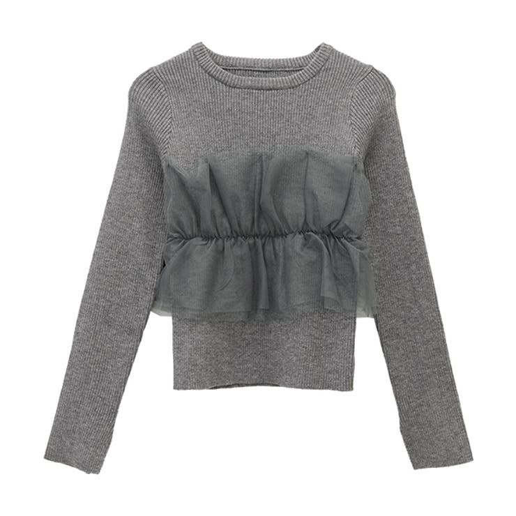 チュールレイヤードリブニットプルオーバー | FUNNY COMPANY＋  | 詳細画像25 