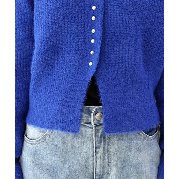 片畦ナイロンフェザークルーネックカーディガン | FUNNY COMPANY＋  | 詳細画像23 