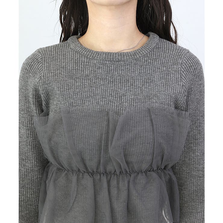 チュールレイヤードリブニットプルオーバー | FUNNY COMPANY＋  | 詳細画像21 