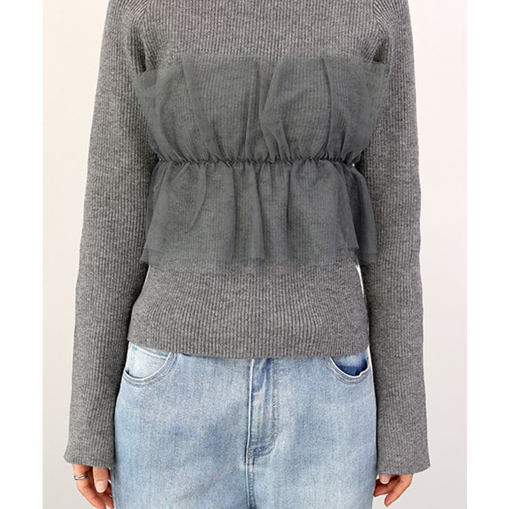 チュールレイヤードリブニットプルオーバー | FUNNY COMPANY＋  | 詳細画像23 