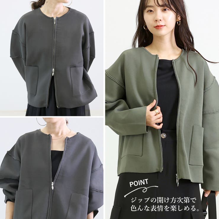 ジャガードニットジップブルゾン | FUNNY COMPANY＋  | 詳細画像6 