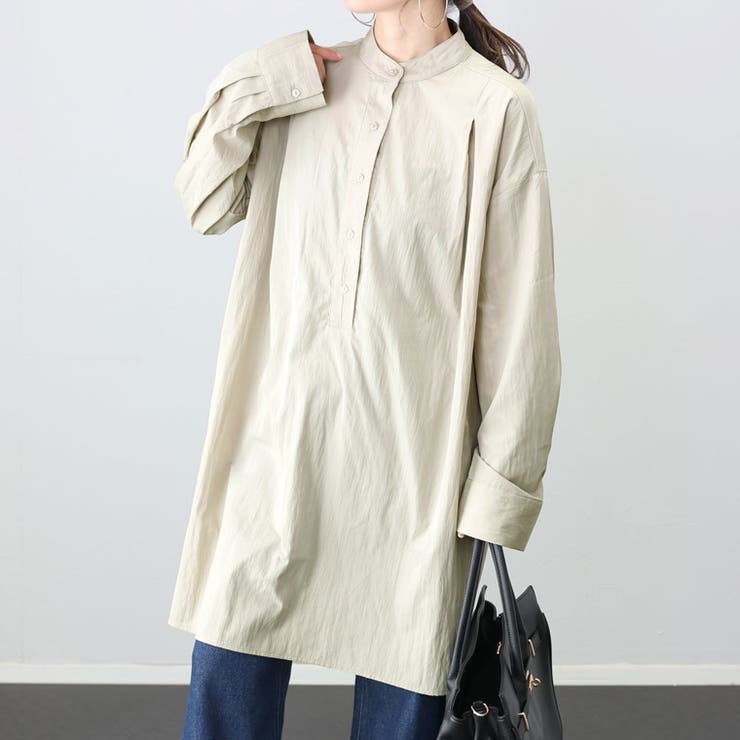 シワ加工バンドカラータック使いブラウス | FUNNY COMPANY＋  | 詳細画像8 