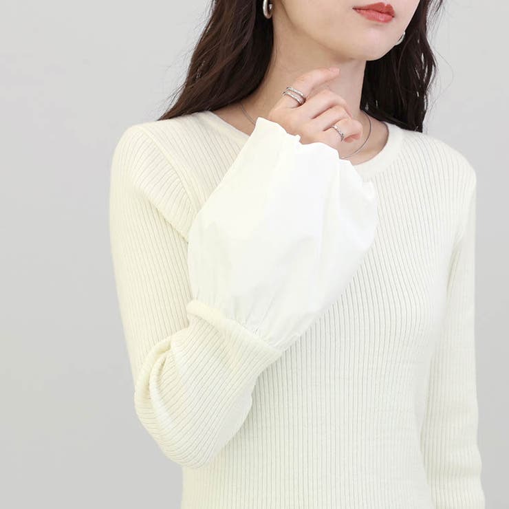 T/C袖切替リブニットプルオーバー | FUNNY COMPANY＋  | 詳細画像7 