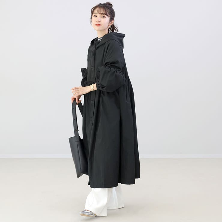 2WAYファー＆ベルト付きケープライクコート