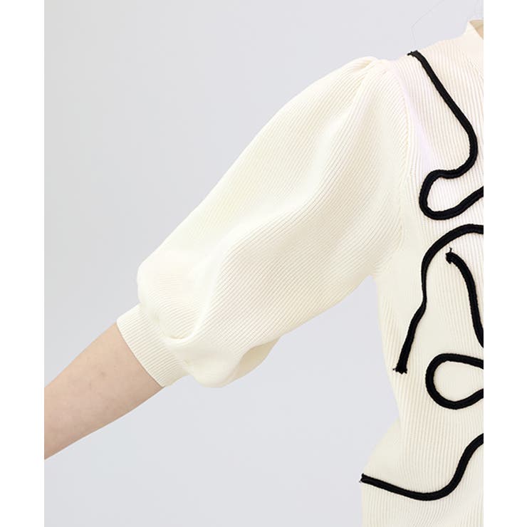 コード刺繍片畦Vネックカーディガン | FUNNY COMPANY＋  | 詳細画像22 