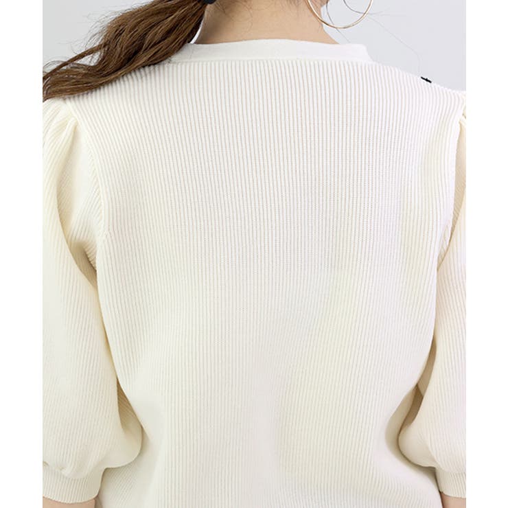 コード刺繍片畦Vネックカーディガン | FUNNY COMPANY＋  | 詳細画像23 