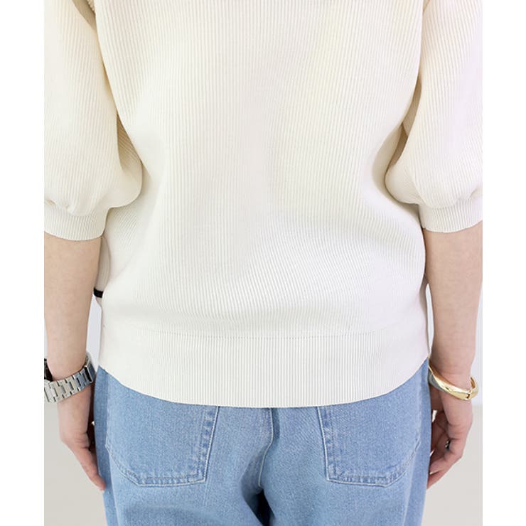 コード刺繍片畦Vネックカーディガン | FUNNY COMPANY＋  | 詳細画像24 