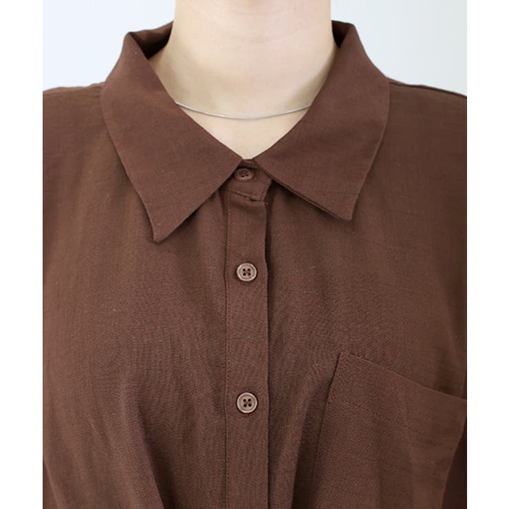 リネンブレンドドロストシャツチュニック | FUNNY COMPANY＋  | 詳細画像21 