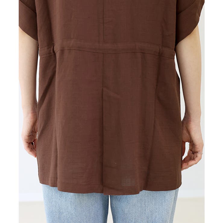 リネンブレンドドロストシャツチュニック | FUNNY COMPANY＋  | 詳細画像23 