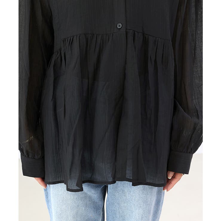 ギャザー切替前開きブラウス | FUNNY COMPANY＋  | 詳細画像23 