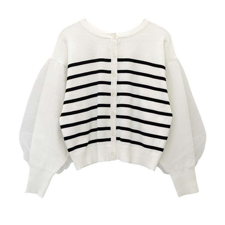 袖チュール重ねボーダー2WAYカーディガン | FUNNY COMPANY＋  | 詳細画像26 