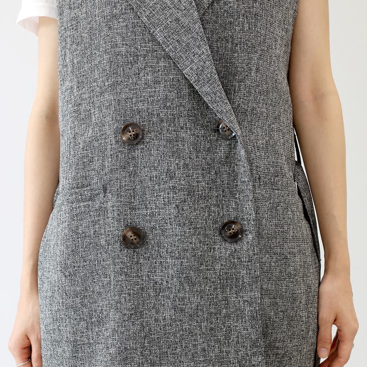 ミックスツイードベルト付テーラードベスト | FUNNY COMPANY＋  | 詳細画像23 
