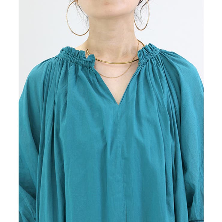 綿ボイルギャザーネックロングワンピース | FUNNY COMPANY＋  | 詳細画像21 