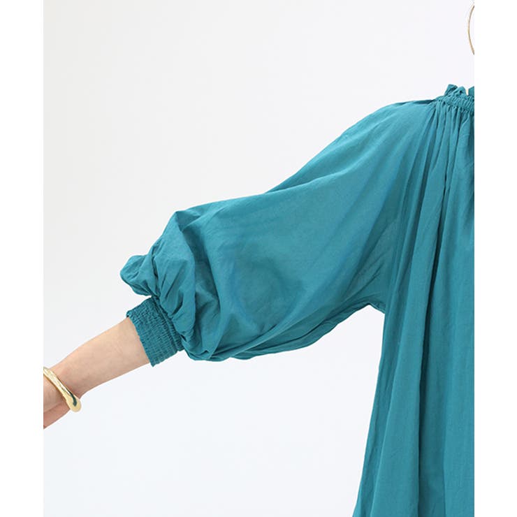 綿ボイルギャザーネックロングワンピース | FUNNY COMPANY＋  | 詳細画像22 