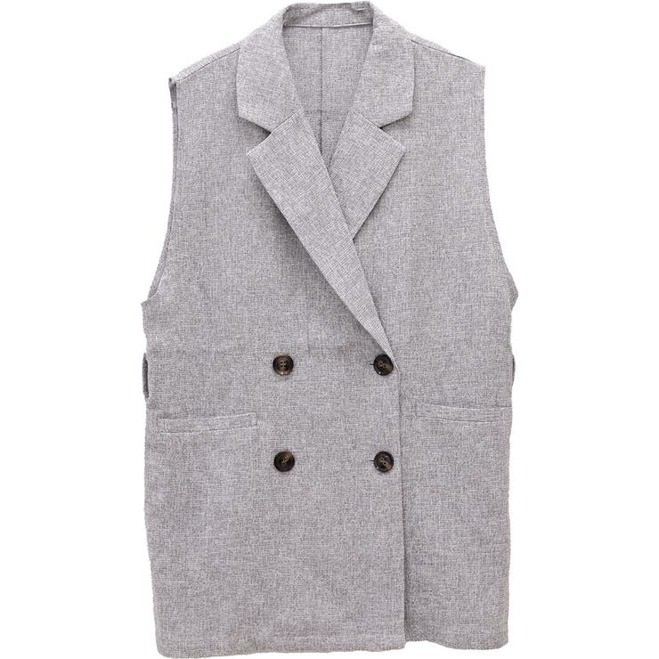 ミックスツイードベルト付テーラードベスト | FUNNY COMPANY＋  | 詳細画像26 