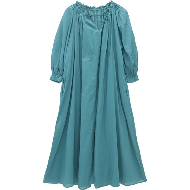 綿ボイルギャザーネックロングワンピース | FUNNY COMPANY＋  | 詳細画像26 