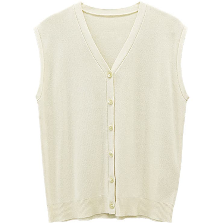 プランジングネックニットベスト　ホワイト 000000005973_I6PogDl.jpg