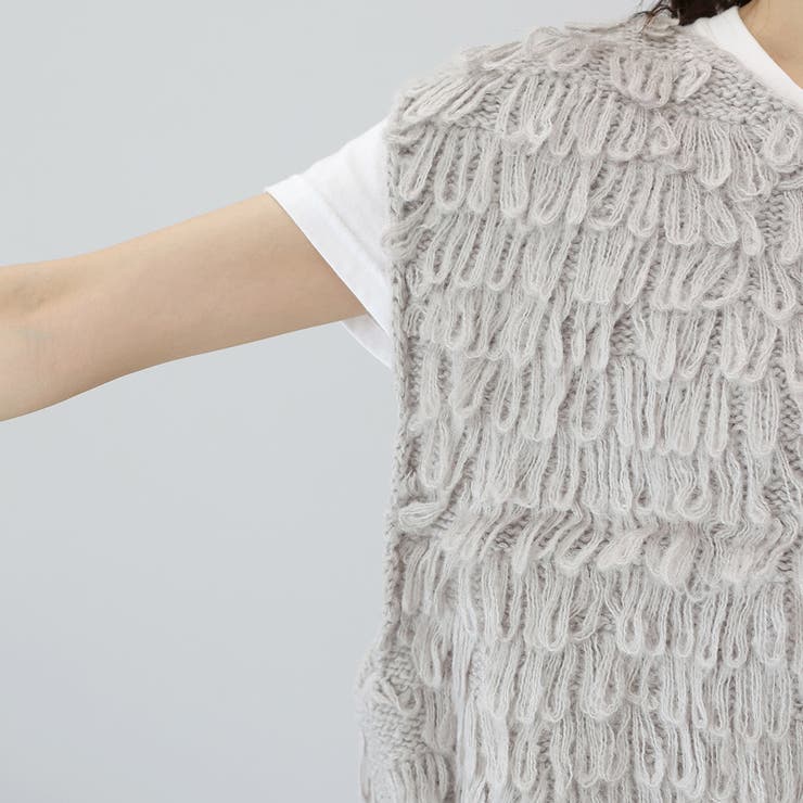 ループ編み前開きベスト | FUNNY COMPANY＋  | 詳細画像23 