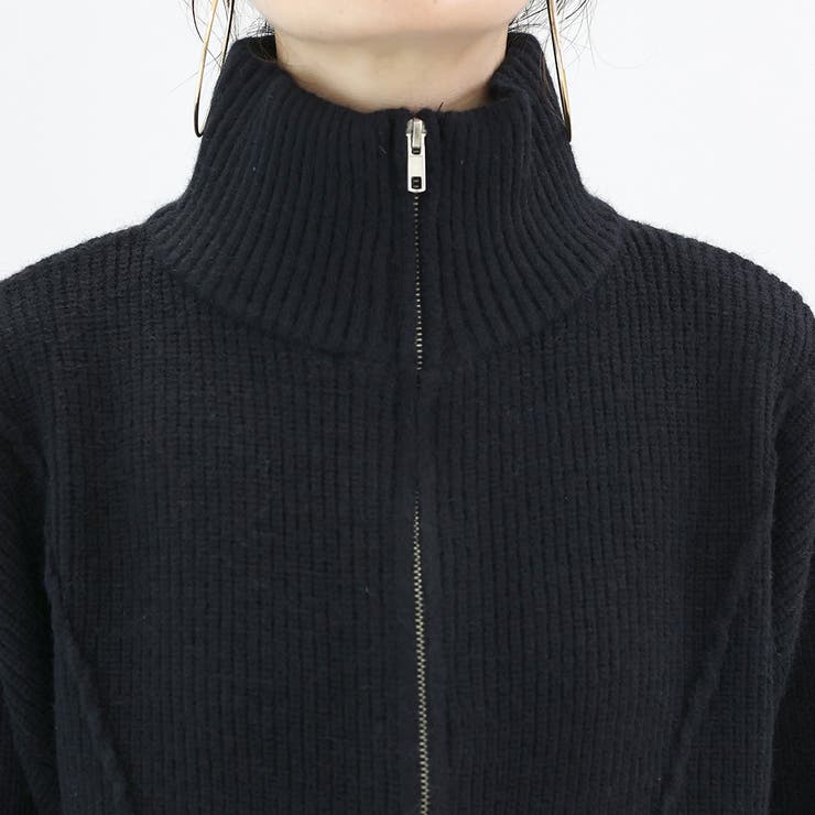 片畦編みハイネックダブルジップブルゾン | FUNNY COMPANY＋  | 詳細画像21 