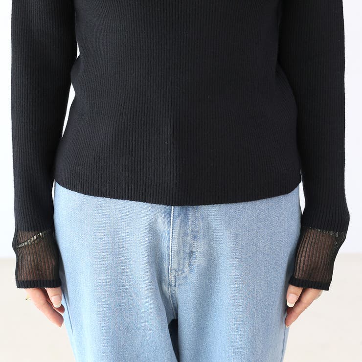 袖シアーハイネックリブニットプルオーバー | FUNNY COMPANY＋  | 詳細画像23 