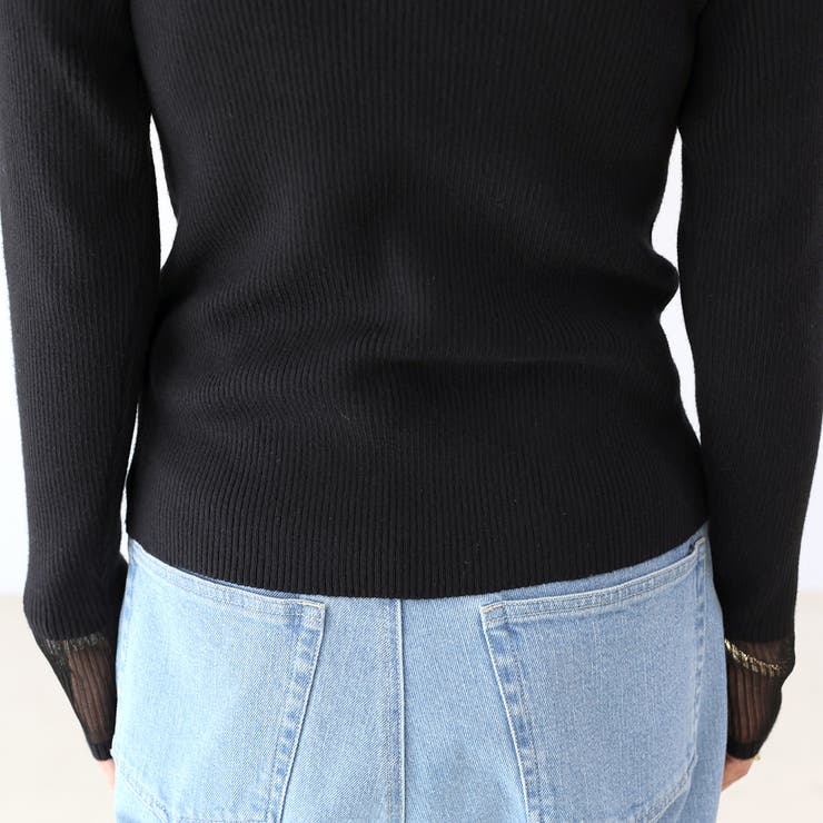 袖シアーハイネックリブニットプルオーバー | FUNNY COMPANY＋  | 詳細画像24 