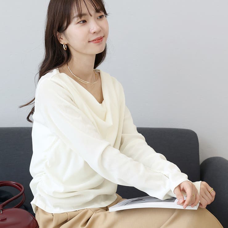 シアーベロアドレープネックプルオーバー | FUNNY COMPANY＋  | 詳細画像4 