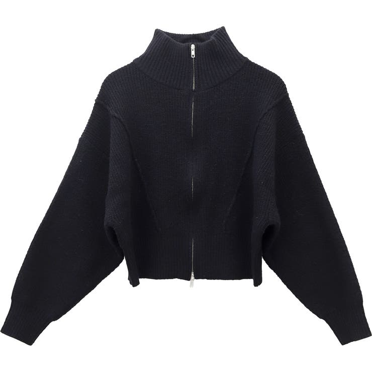 片畦編みハイネックダブルジップブルゾン | FUNNY COMPANY＋  | 詳細画像25 